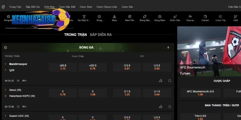 Các kèo cược sớm, chung cuộc, đặc biệt,... đang chờ bạn khám phá