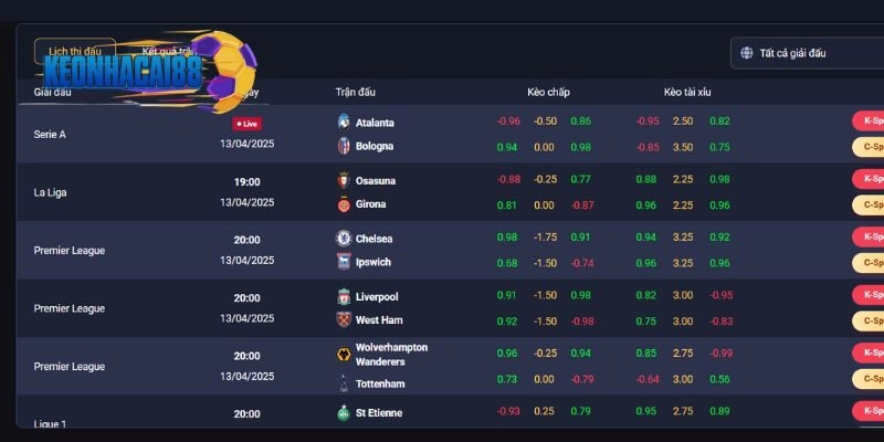 Sân chơi cập nhật  lịch thi đấu, kết quả các trận tranh tài